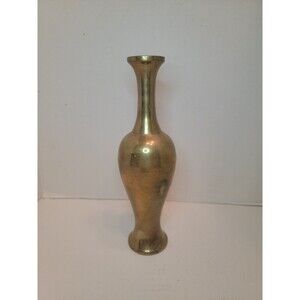 Vintage Heavy Solid Brass Vase 9 Inches